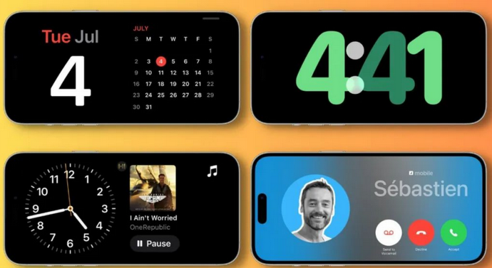定海苹果手机维修分享iOS17横屏充电待机显示有什么好处 