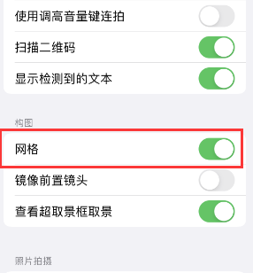 定海苹果手机维修网点分享iPhone如何开启九宫格构图功能