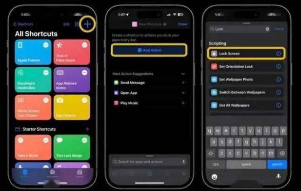 定海苹果14锁屏维修店分享iPhone14升级iOS16.4后如何创建锁屏快捷方式 